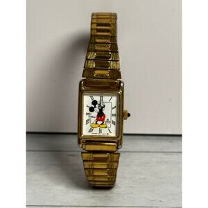 Vintage Lorus Mickey Mouse Watch Gold Band Quartz Disney